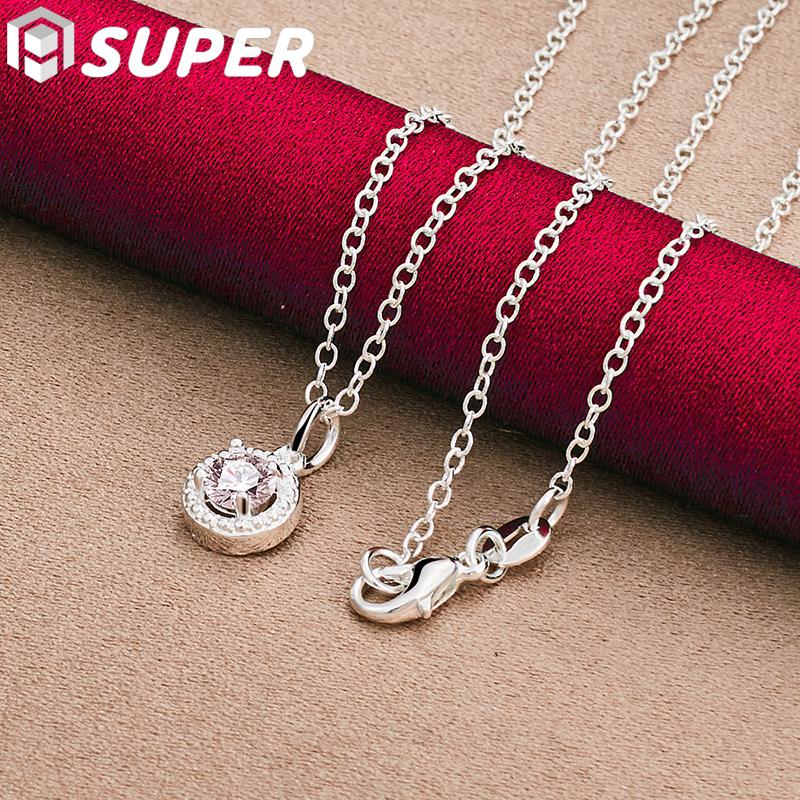 Ожерелье с подвеской из стерлингового серебра 925 пробы с цирконом ААА, модные ювелирные изделия