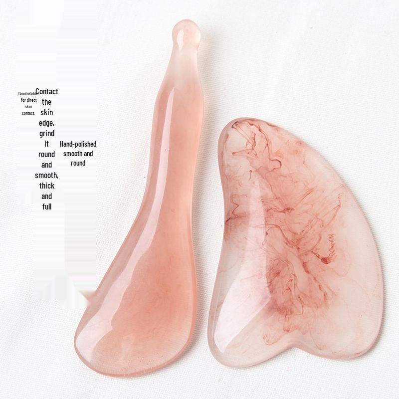 Треугольная доска гуа ша из смолы в форме сердца - Меридианная палочка для скребка для лица для красоты и массажа подбородка.