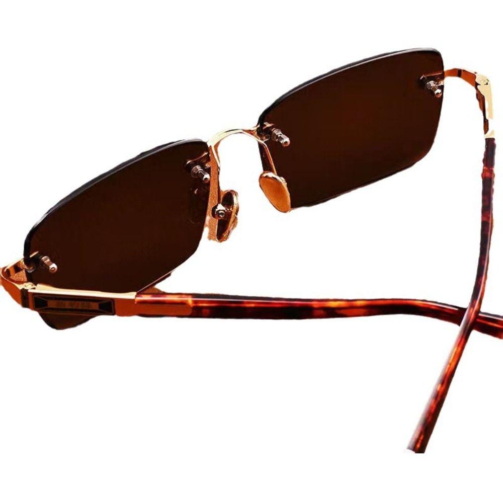 Green Crystal Stone Cycling Goggles Frameless Outdoor Sunglasses Driving Glasses