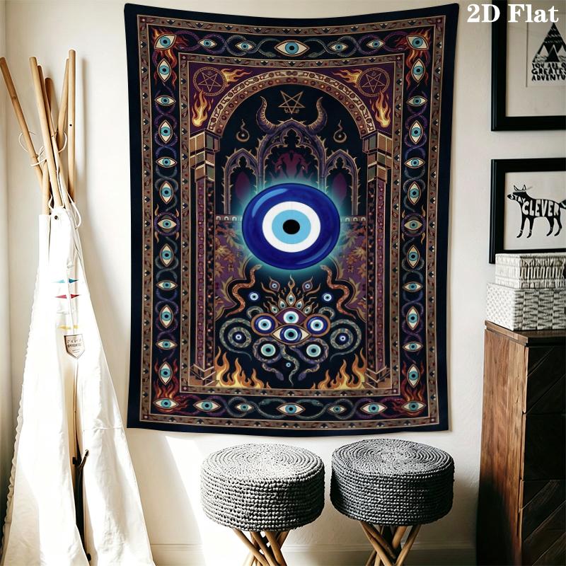 Evil Eye Wall Tapestry Aesthetic Wall Hanging Printed Fabric Blanket Decorative Tapestries for Bedroom Living Room Home Decor