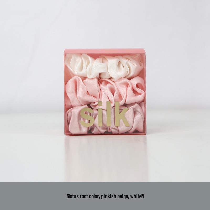 Butterfly Embroidered Silk Scrunchie Gift Set - Medium 19 Momme 100% Mulberry Silk Hair Ties