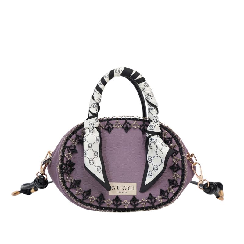 Gucci Косметичка в стиле DIY Фиолетовая Розовый язык Нишевая Модная Высококачественная Легкая Зрелая Простая Модная Универсальная Фиолетовый язык