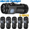 1-5PCS Pocket Flashlight USB C IPX4 Waterproof Powerful Flashlight 3 Light Modes Hat Clip Light for Camping EDC Night Ride