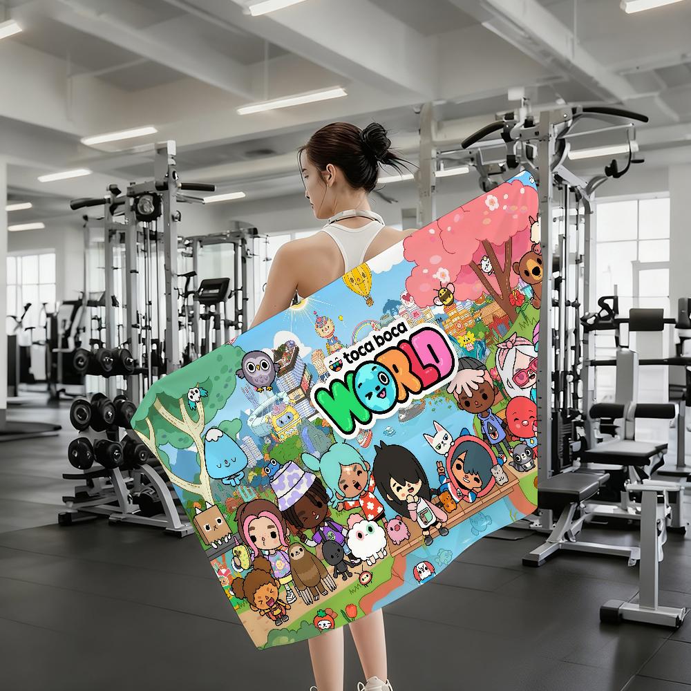 Полотенце Toca Boca World Быстросохнущие пляжные полотенца подходят для бассейнов, кемпинга, йоги и спортзала