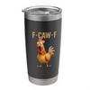 Кофейный тамблер из нержавеющей стали с секретной цитатой, с двойными стенками, термокружка с изоляцией, герметичная дорожная чашка для горячих и холодных напитков F-Caw-F Смешной цыпленок
