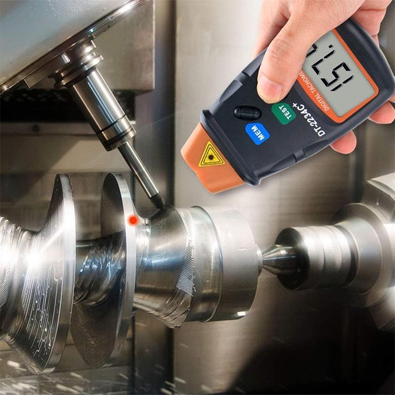 DT-2234C+ Тахометр Бесконтактный тахометр RPM Цифровой тахометр Спидометр Лазерный тахометр Фотоэлектрический тахометр