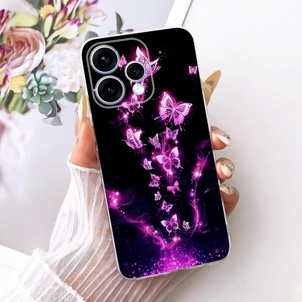 Transparent For Oppo Reno15 Cover Luxury Cute Cat Fashion Butterfly Cool Painted Bumper Casing For Oppo Reno15 5G CPH2825 Case