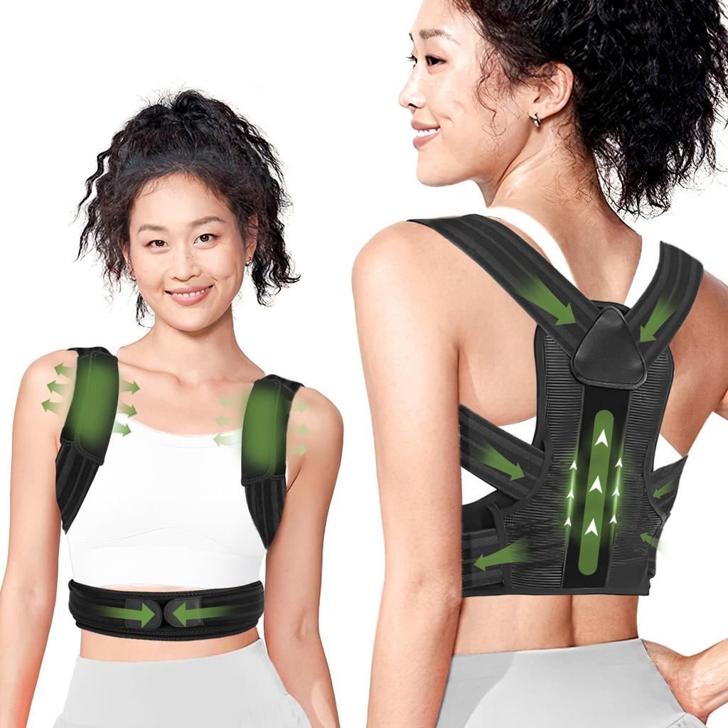 Benzisun Posture Hunchback Belt New No Armpit Wrapped Shoulder Shoulder Blade Supporter for Beautiful Adjustable Elastic Easy To Put On and Take For