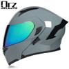 Full Face Motorcycle Helmet With Flip-Up Visor Men Women ABS Safety All-Season Riding Gear