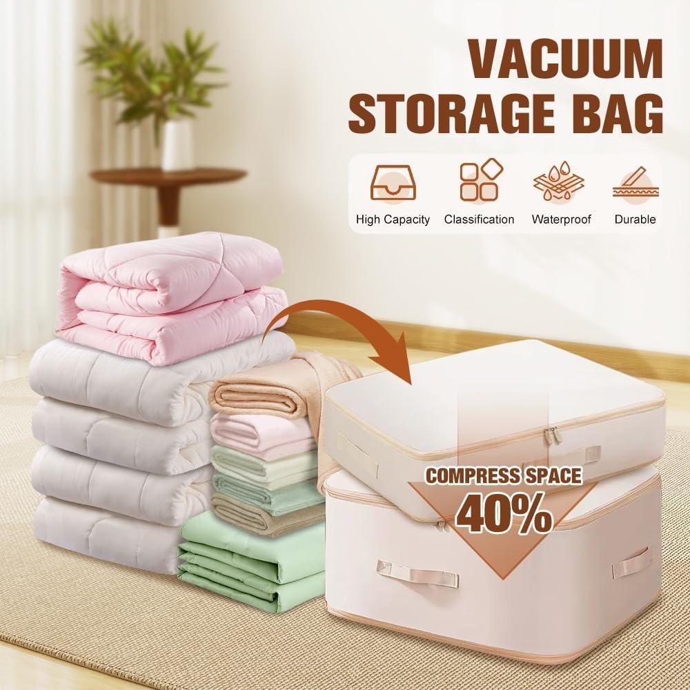 Super space-saving self-compressing storage bags, storage boxes for space saving, heavy-duty moving bags, self-compressing moving and organizing bags