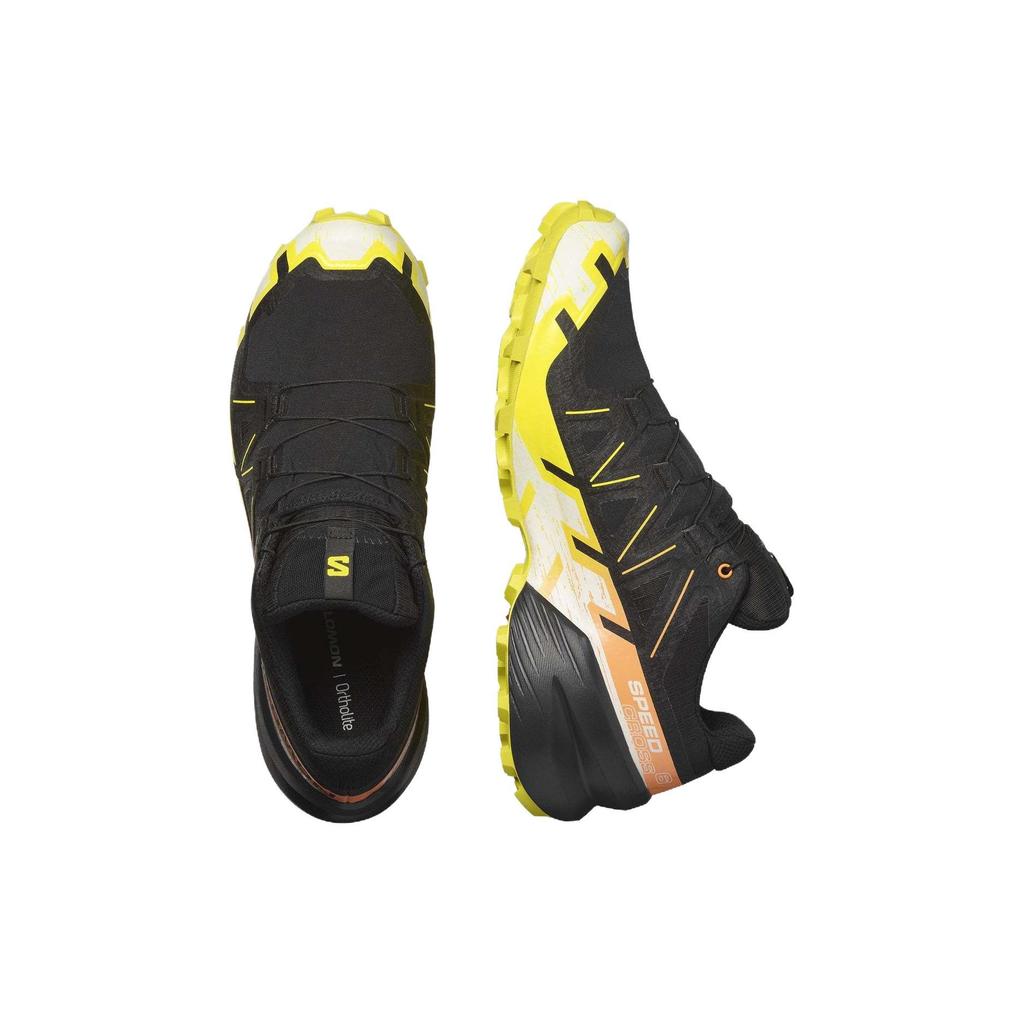 SALOMON Speedcross 6 Gtx Round Toe Lace-Up Shock Absorbing Non-Slip Wear-Resistant Waterproof Low-Top Running Shoes Men Sneakers Black Yellow 474654
