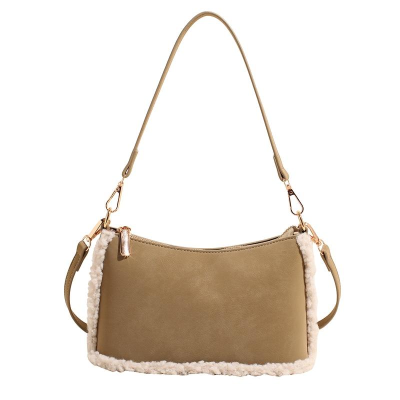 Винтажная матовая сумка через плечо, женская зимняя сумка из овечьей шерсти, универсальная сумка-мессенджер для поездок на работу