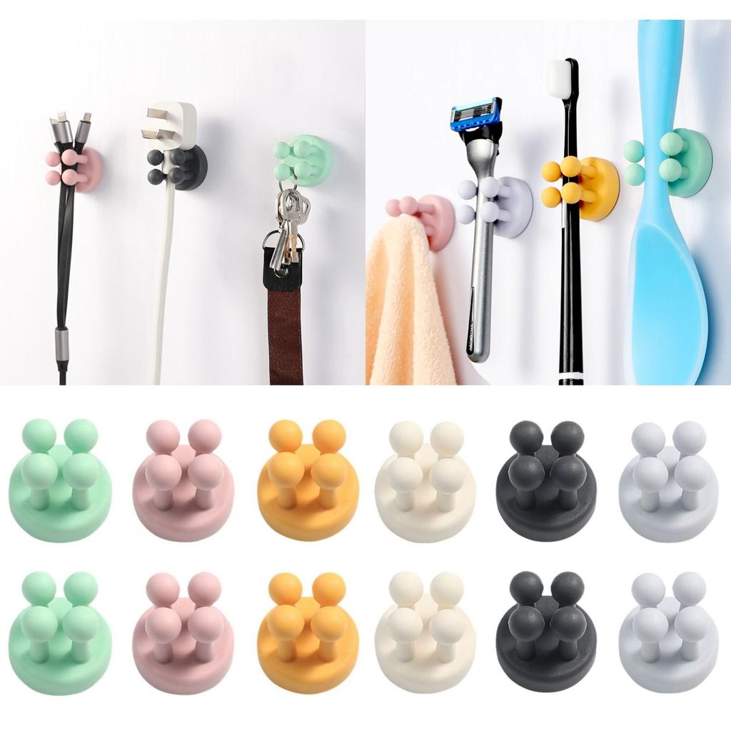 Self Adhesive Silicone Hook Bathroom Razor Holder Storage Hook Wall Shaving Shaver Shelf Toothbrush Holders Organization