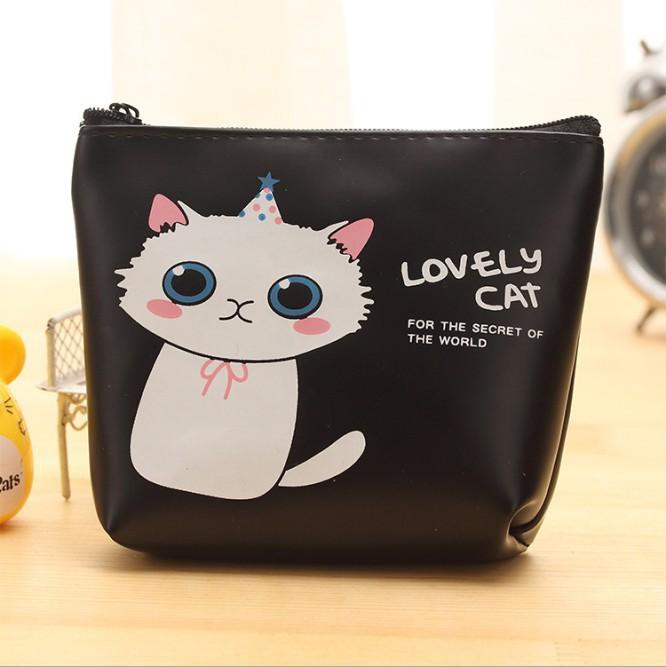 Cute Cartoon Animal Women Girls Coin Purse Leather Zipper Small Wallet Coin Bag Purse Kids Gift Candy Color Coin Purses Pouch