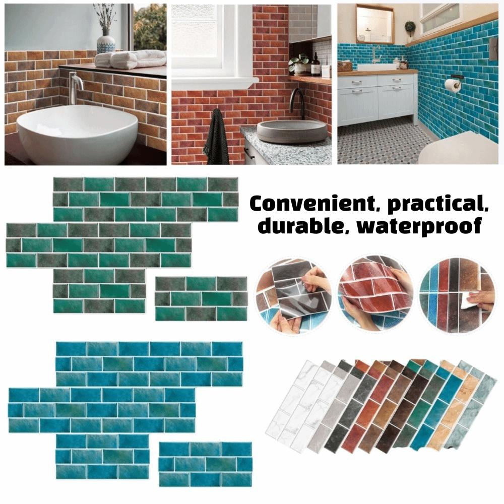 6pcs Self-Adhesive Tile Stickers PVC Self-Adhesive Wallpaper Decorative Wall Stickers Kitchen