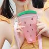 Милая пластиковая бутылка для воды в форме арбуза с трубочкой Кавайная Детская Герметичная Бутылка для питья Фитнес Уличный Спорт Чайник