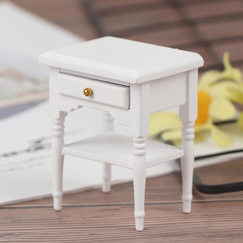 1шт 1:12 Кукольный домик Миниатюрная мебель Прикроватный шкаф Кукольный дом Декор комнаты