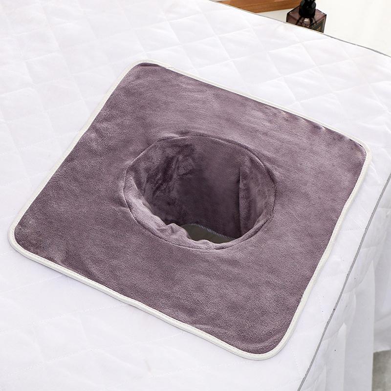 35*35cm Thickened Beauty SPA Massage Table Planking Face Towel with Hole Bed Bandana