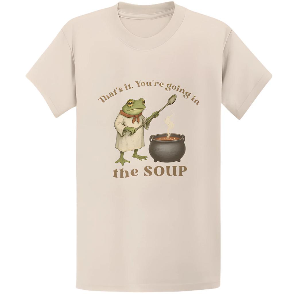 Gildan 5000 You're Going In The Soup Wizard Frog T-Shirt, Funny Cottagecore Gift