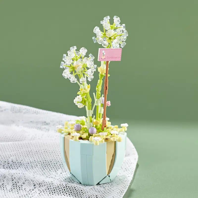 Мини-блоки, букет роз, цветы, строительные блоки, предметы интерьера, кирпичи, сборка игрушек «сделай сам» для девочек