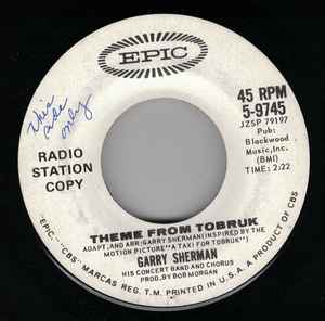 7inch Record GARRY SHERMAN - Theme From Tobruk / The Farewell Tr 59745PROMO Epic 1965 US Pop Used