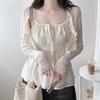 Navava Women Lovely Cool Ruffle Ribbon Neck Sleeveless Blouse Nb3182