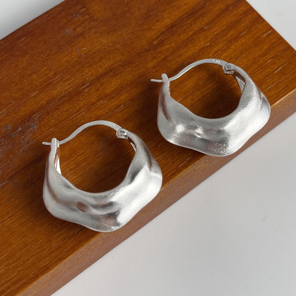 925 Sterling Silver Vintage Earrings For Women Trendy Simple Gold Heavy Earring Jewelry Prevent Allergy Party Accessories Gift