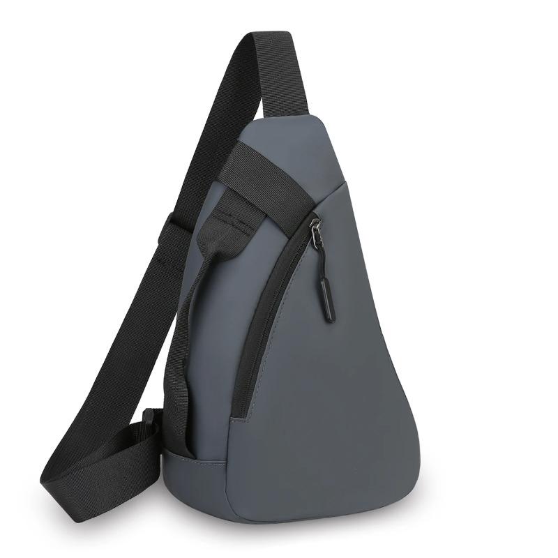 Simple Droplet Shaped Men Chest Bag Solid Color Sports Shoulder Bag Large Capacity Multifunctional Crossbody Bag Unisex