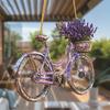 Hanging Decoration Lifelike Design Bicycle Ornament Shiny Sun Catcher Colorful Light Reflection Indoor Outdoor Decor