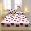 1 простая современная матовая простыня на резинке с принтом в форме сердца, покрывало для спальни с принтом, постельное белье (Исключая наволочки)