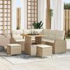 VidaXL 8-piece Garden Sofa Set Beige Poly Rattan, Garden and Patio Set, Modular 3362386