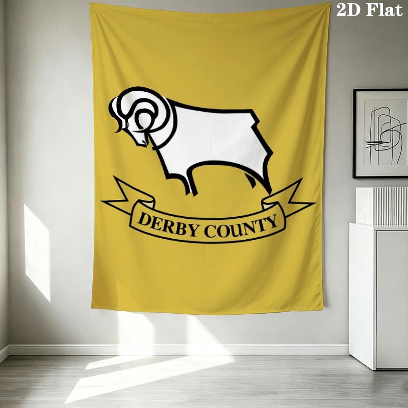 Derby County FC Wall Tapestry Aesthetic Wall Hanging Printed Fabric Blanket Decorative Tapestries for Bedroom Living Room Home Decor