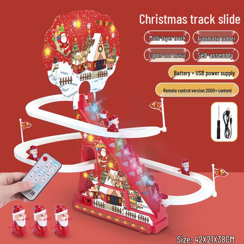 Рождественская игрушка-трек-горка для раннего развития - Детский электрический развивающий подарок