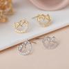 Korean Version of Simple and Simple Earrings That Do Not Need To Be Removed When Sleeping, Diamond Four-pointed Star Exquisite Earrings for Women