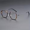 FIRADA Fashion Acetate Fiber Glasses Women Retro Square Titanium Eyewaer Optical Prescription Eyeglasses Frame For Men L9852-C