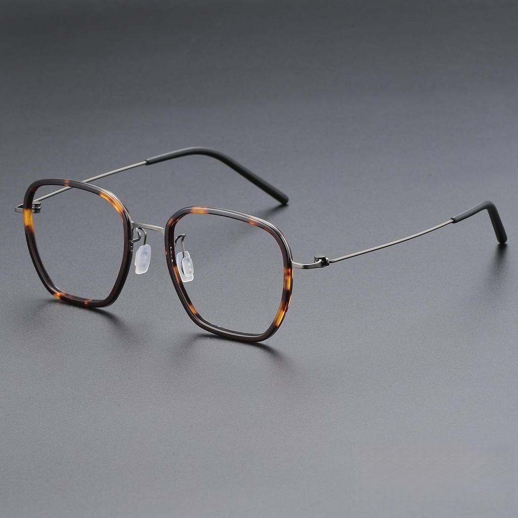 FIRADA Fashion Acetate Fiber Glasses Women Retro Square Titanium Eyewaer Optical Prescription Eyeglasses Frame For Men L9852-C