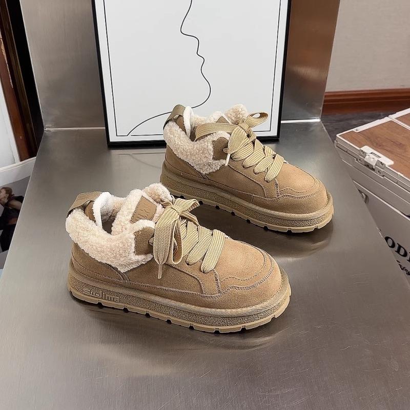 Модная женская повседневная обувь, зимние ботинки, осень и зима 2024, новые модные ретро-ботинки из плюша и утеплителя на толстой подошве из хлопка, термоботинки