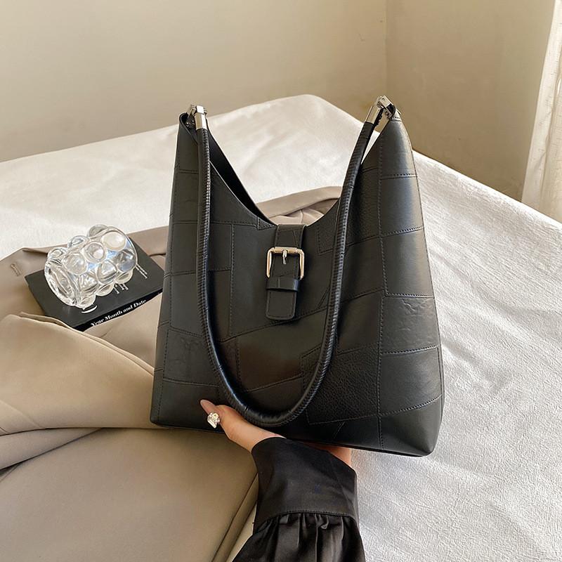 Stylish Fashionable Lightweight Luxury Shoulder Bag For Casual Commuting And Trendy Outings In Black White Khaki Almond And Brown