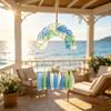 Handcrafted Sea Glass Wind Beach Coastal Style Chime for Outside Arch Shaped Hanging
