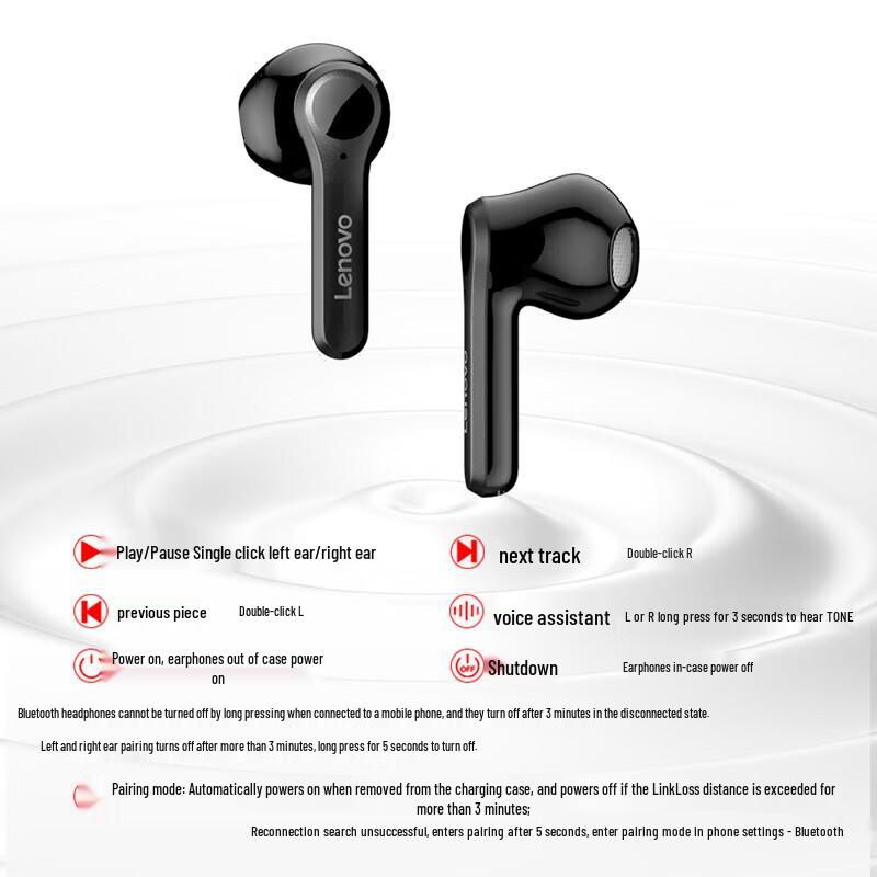 Lenovo PD1 True Wireless Полувнутриканальные Bluetooth-наушники