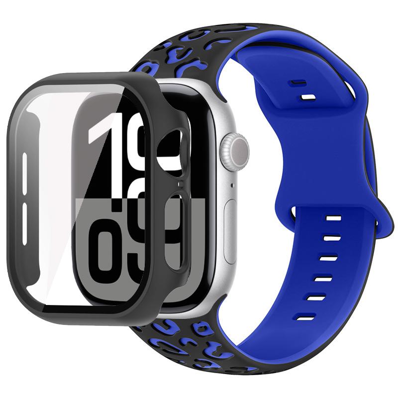 Ремешок-чехол 2в1 для Apple Watch 46 мм 44 мм 41 мм 41 мм 40 мм 38 мм 42 мм Чехол со стеклом для часов+Силиконовый браслет iwatch Series 11 10 9 8 7 6 5 4 SE3