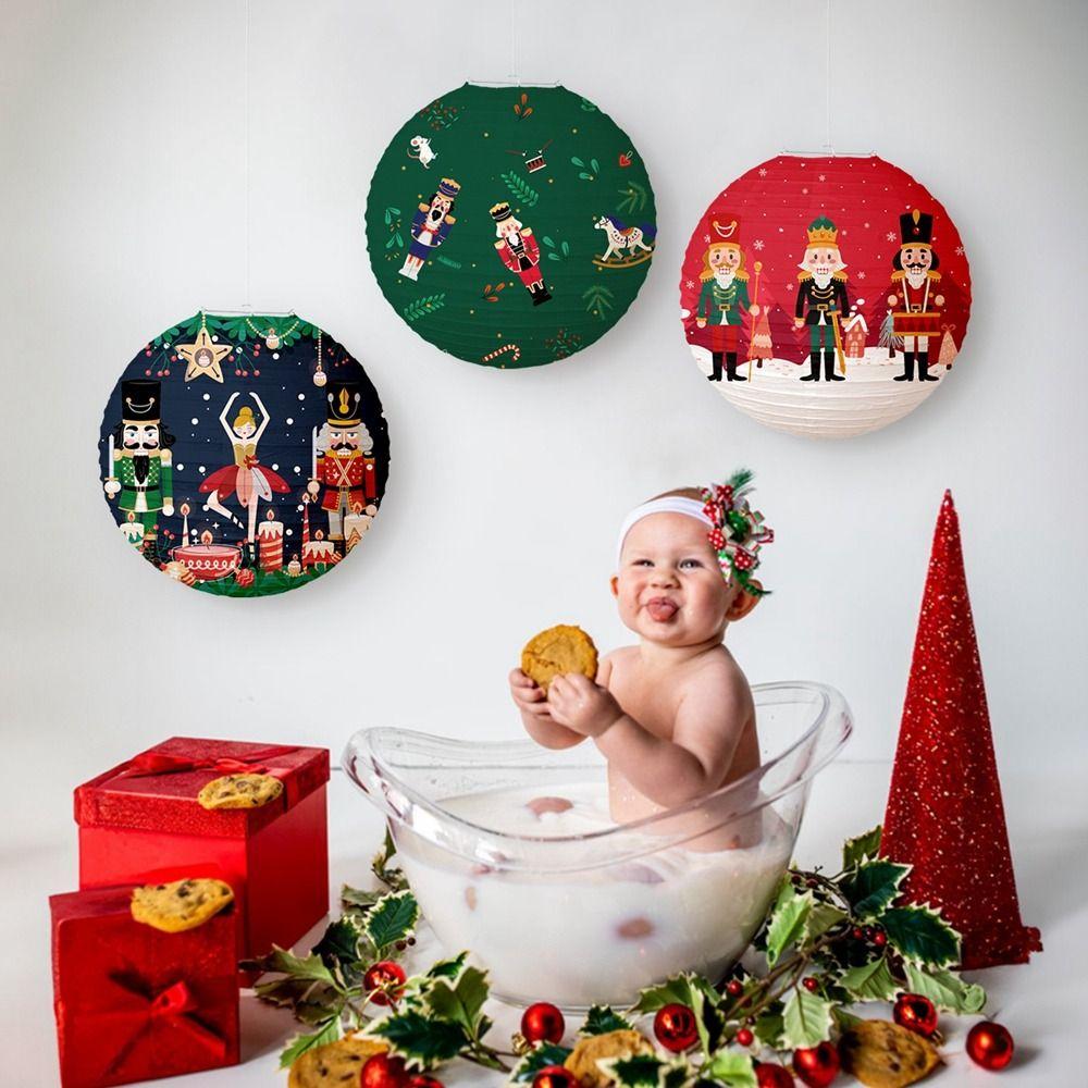 Santa Christmas Paper Lanterns DIY Hanging Lantern New Xmas Paper Ball  Christmas