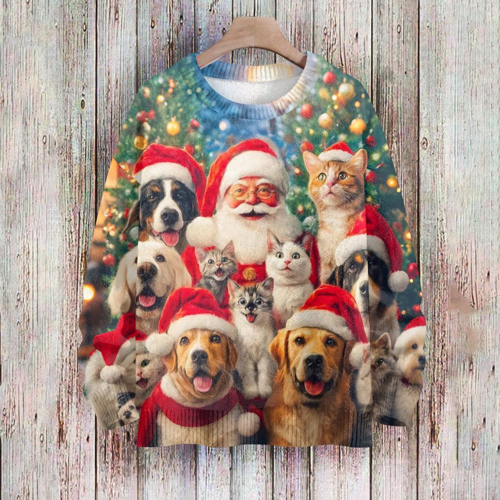 Christmas Sweatshirts For Women Knit Sweater Cute Shirt Fall Crewneck Pullover Tops