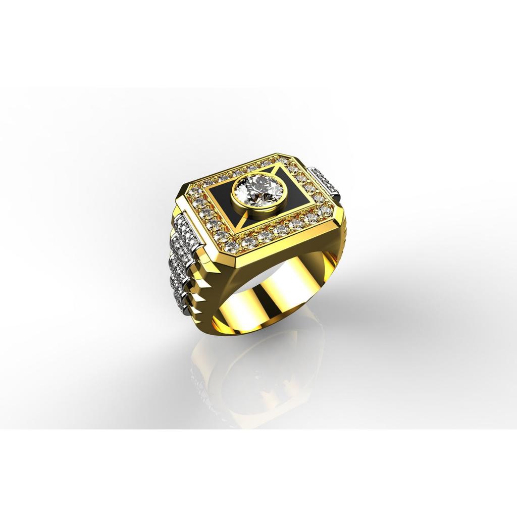 Европейские и американские мужские позолоченные циркониевые кольца популярные модные ювелирные изделия полное бриллиантовое клеевое кольцо