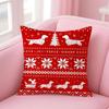 Christmas Adorable Reindeer Cushion Cover Linen Pillowcase Cover Soft Decor for Sofa Home Room