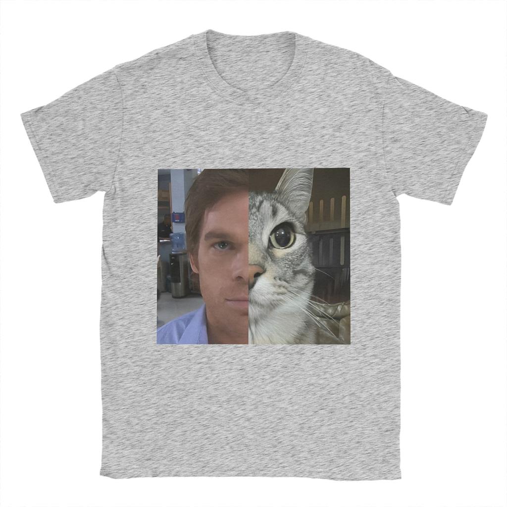 Хипстерские футболки Декстер для мужчин с круглым вырезом из чистого хлопка, футболка Морган Кэт с коротким рукавом, летняя одежда