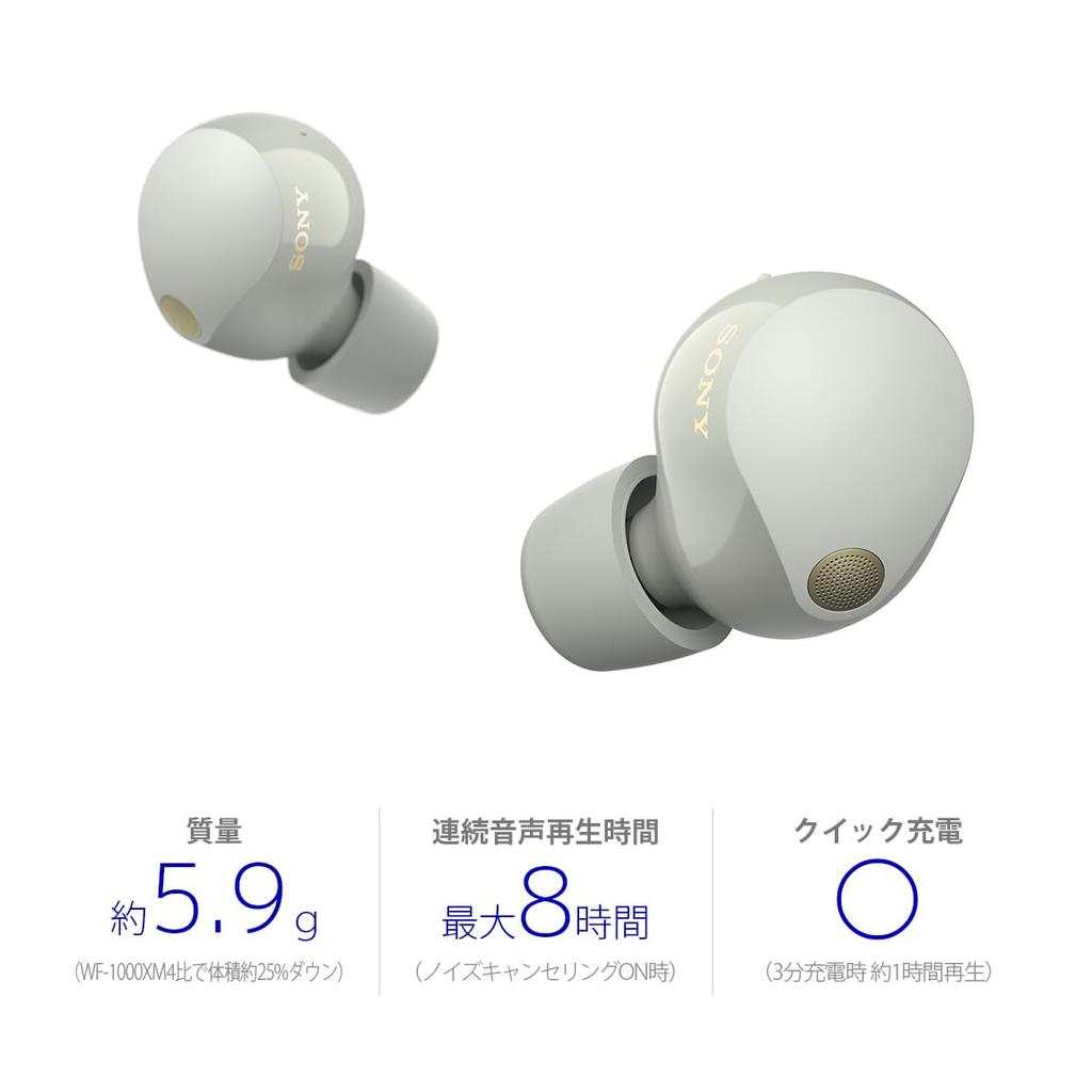 Sony Wireless Earphones in MISIA True Incredible Noise Compact and Lightweight Amazon LDAC Up to 8 Hours of IPX4 Water 2023 with Platinum Silver