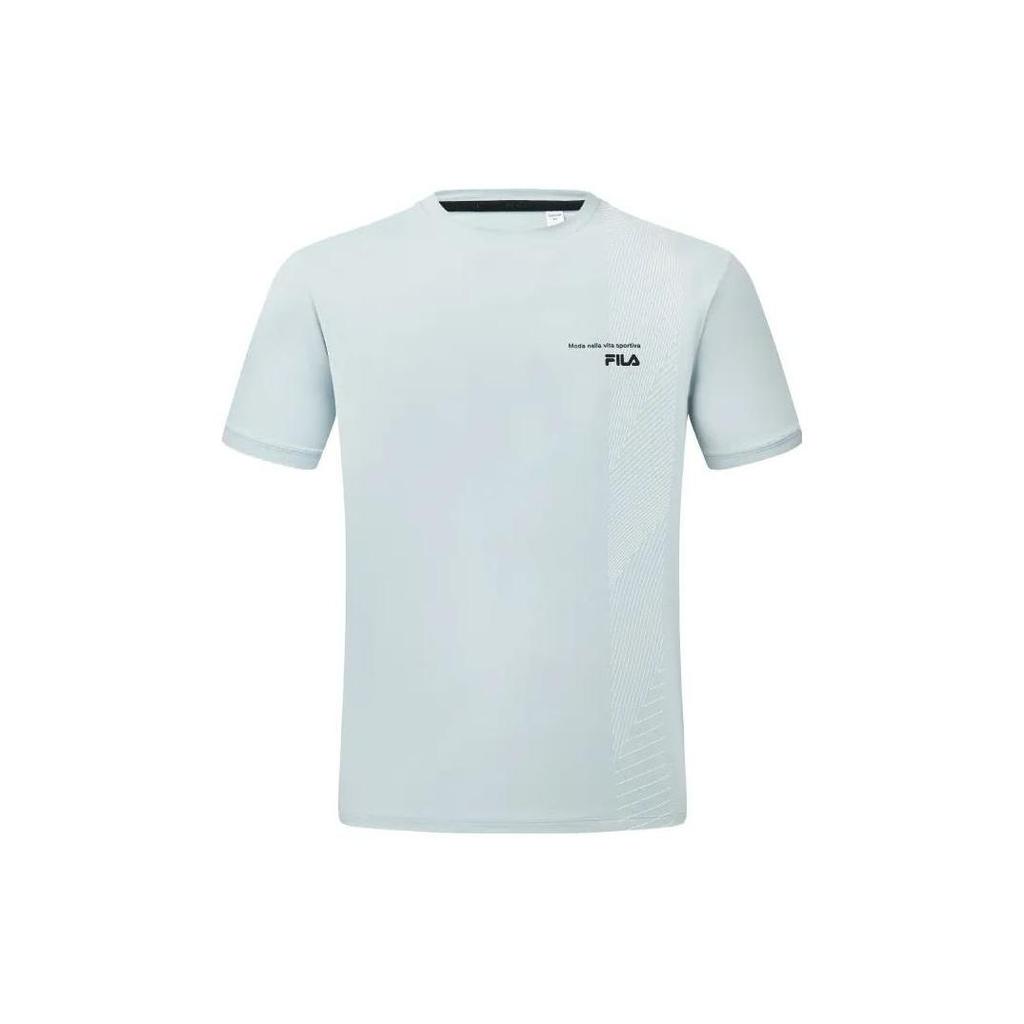 FILA T Shirts Men's Light Cyan Crew Neck Moderate A11M321102F-GY