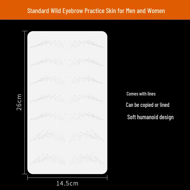 Полуперманентный татуаж бровей, тренировочная силиконовая кожа для начинающих