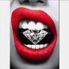 Pop Art Sexy Red Blue Lips Diamond Bite Canvas Paintings Prints Wall Pictures Cuadros for Living Room Home Decor